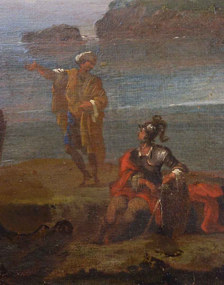Guerriers Discutant Dans Un Paysage De Capriccio, Peinture à l'Huile Du XVIIe Au XVIIIe Siècle-photo-4
