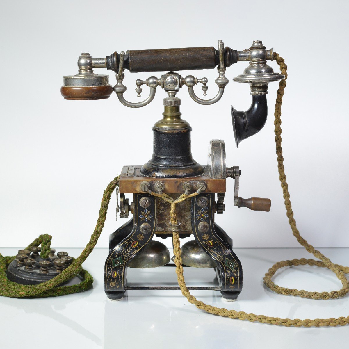 Antique L. M. Ericsson Ac 110 Iron Skeleton Telephone Taxen Eiffel Dachshund #1 -photo-2