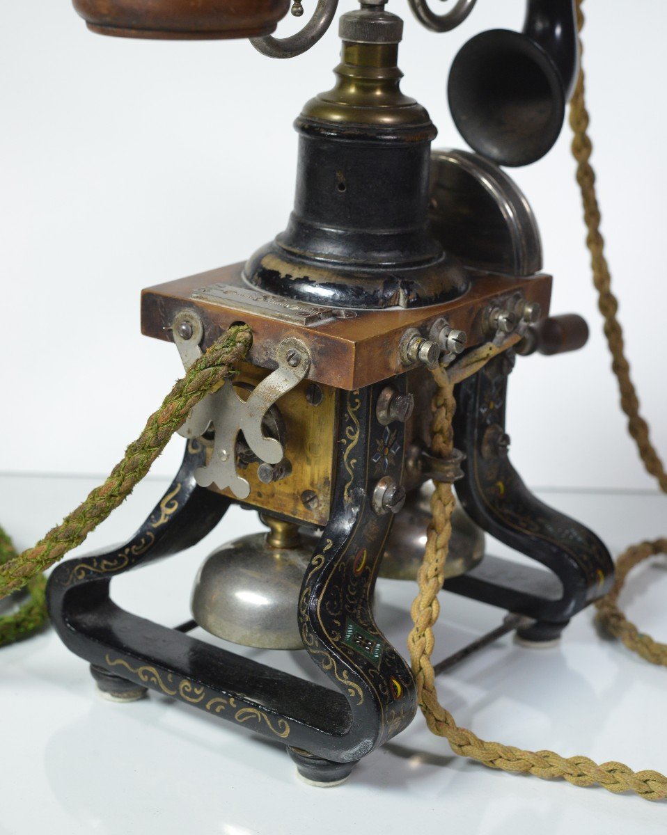 Antique L. M. Ericsson Ac 110 Iron Skeleton Telephone Taxen Eiffel Dachshund #1 -photo-2