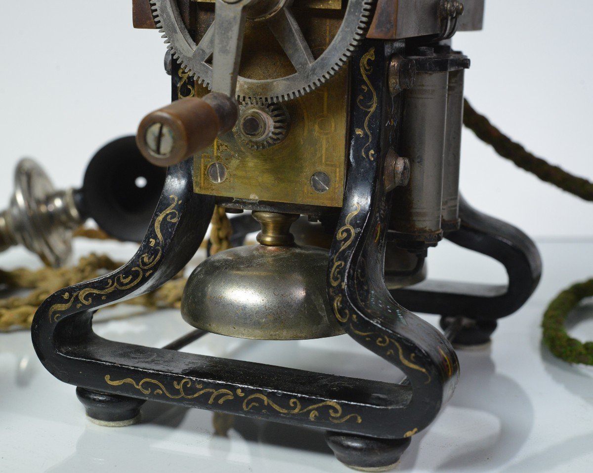 Antique L. M. Ericsson Ac 110 Iron Skeleton Telephone Taxen Eiffel Dachshund #1 -photo-3