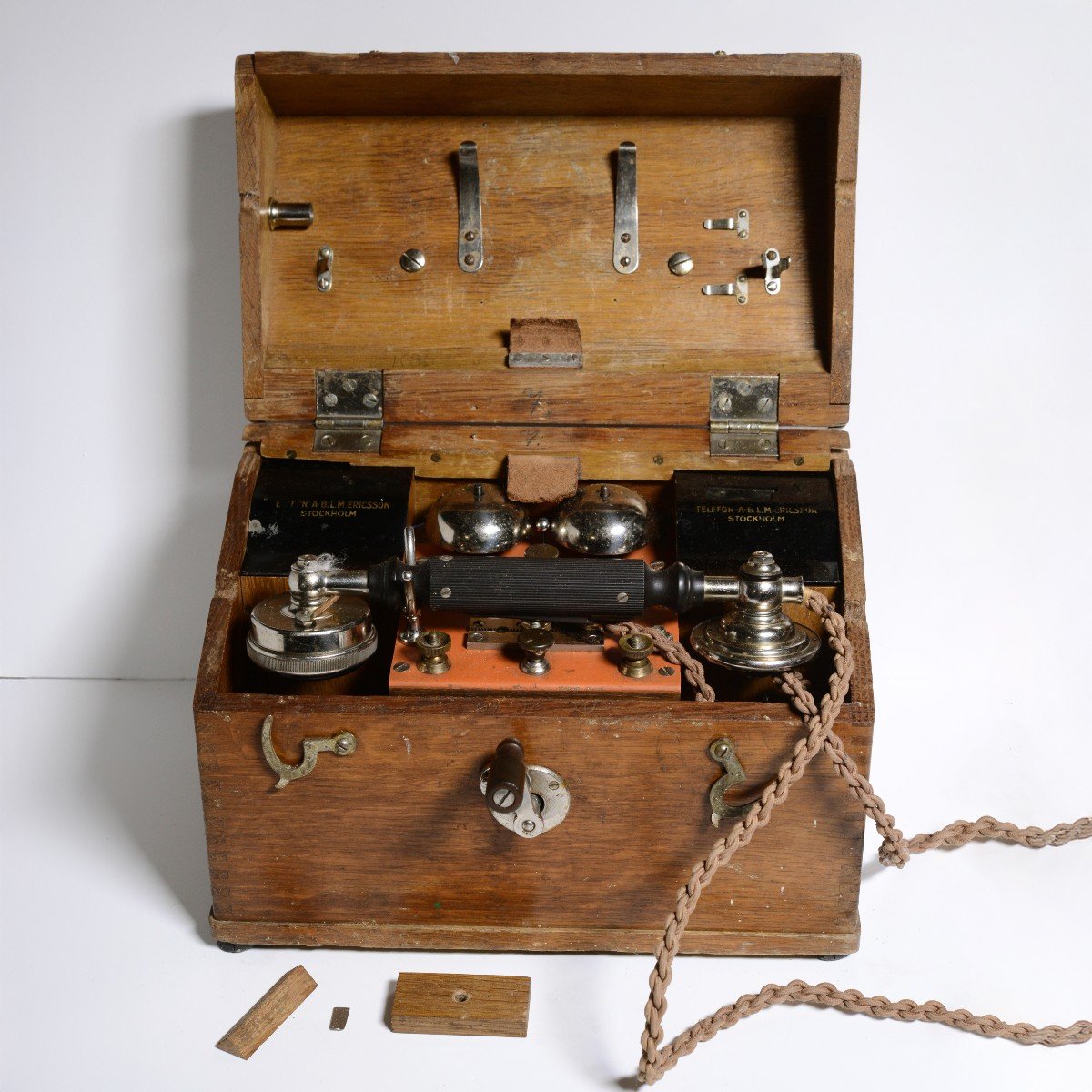 Antique Wooden Ericsson Mb 115 Crank Magneto Field Telephone 1895 с Mark 1 