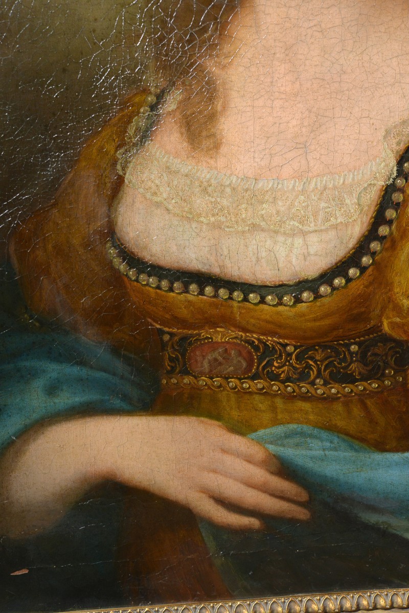 Antique 18th Century Neoclassical Oil Portrait Young Lady Turban Unknown Master-photo-1