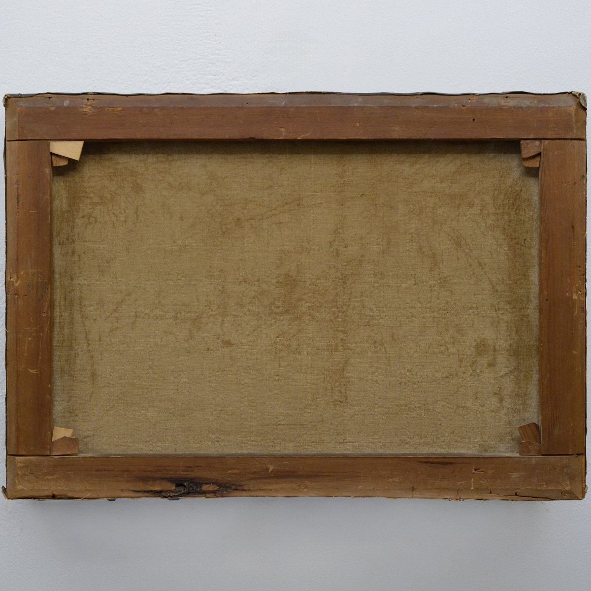 Peinture pastorale romantique originale de 1880 avec moulin à eau, signée-photo-3