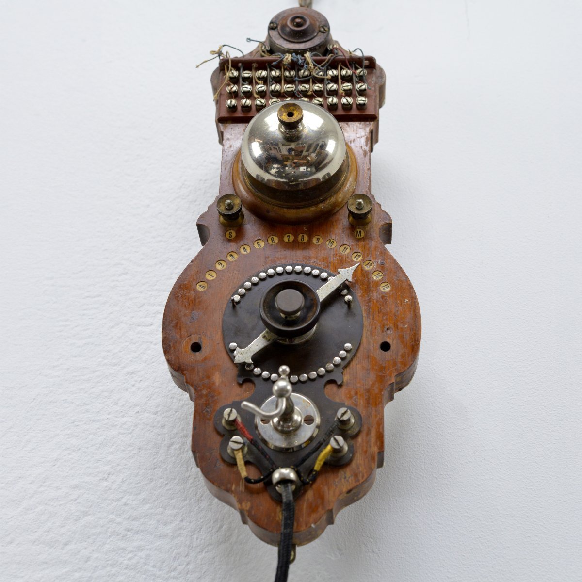 Antique Wooden Wall Intercom Telephone Switchboard By L.m. Ericsson Type Ha 100-photo-2