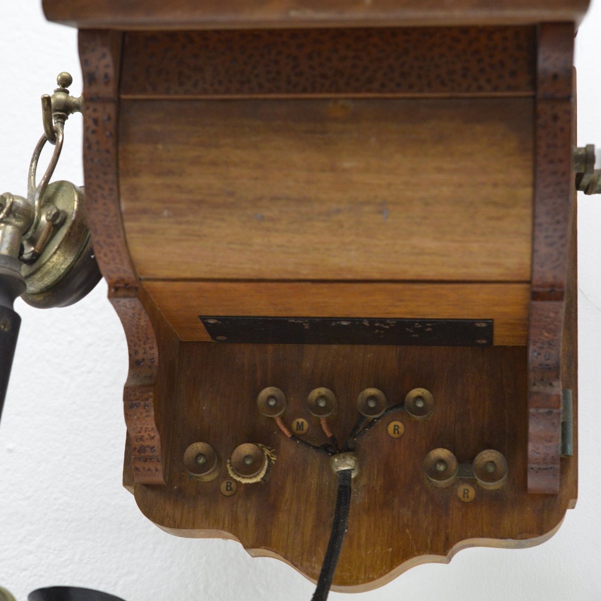 1925 Téléphone Mural Ancien Suédois en Noyer LM Ericsson AB130 Magnéto Manivelle-photo-1
