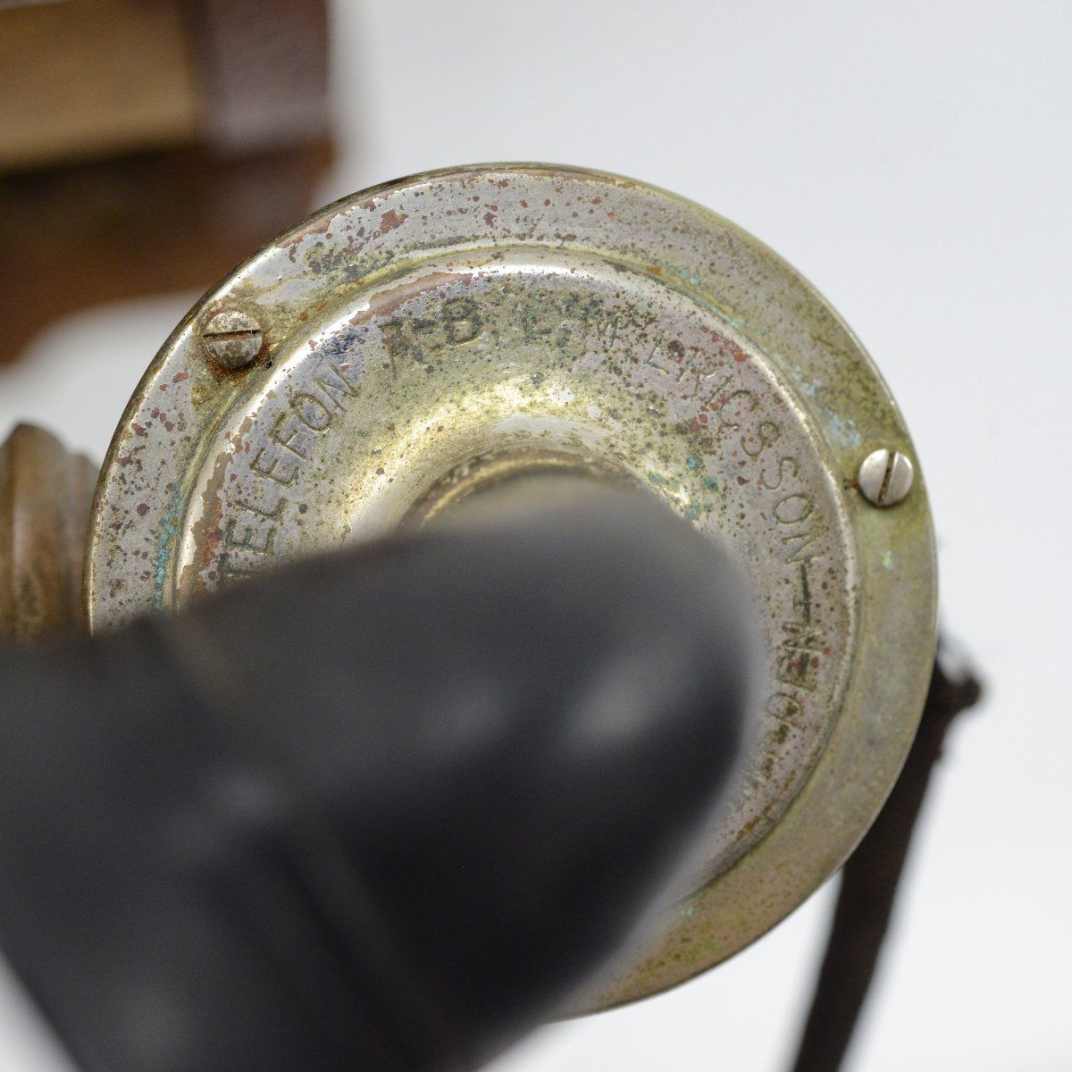 1925 Téléphone Mural Ancien Suédois en Noyer LM Ericsson AB130 Magnéto Manivelle-photo-2