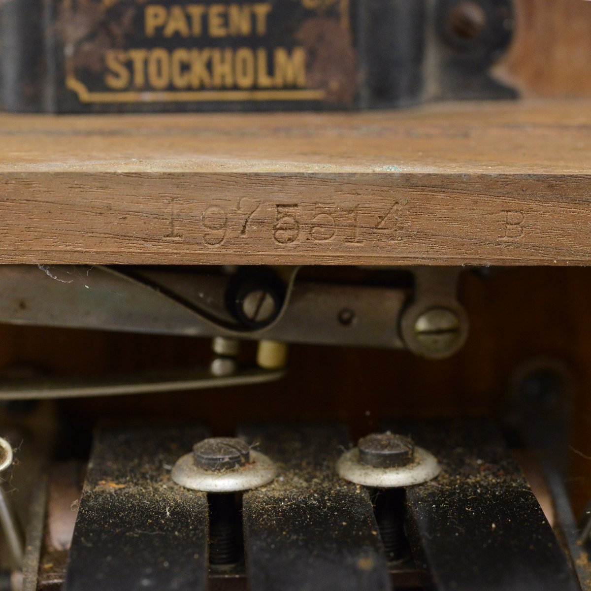 1925 Téléphone Mural Ancien Suédois en Noyer LM Ericsson AB130 Magnéto Manivelle-photo-6