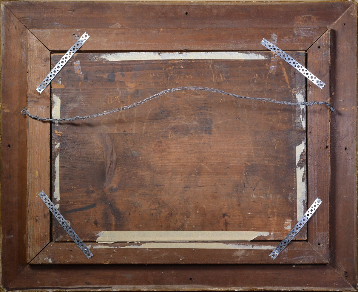 Early 19th Century Gospel Scene Jesus And Samaritan At Well Oil Painting Framed-photo-2