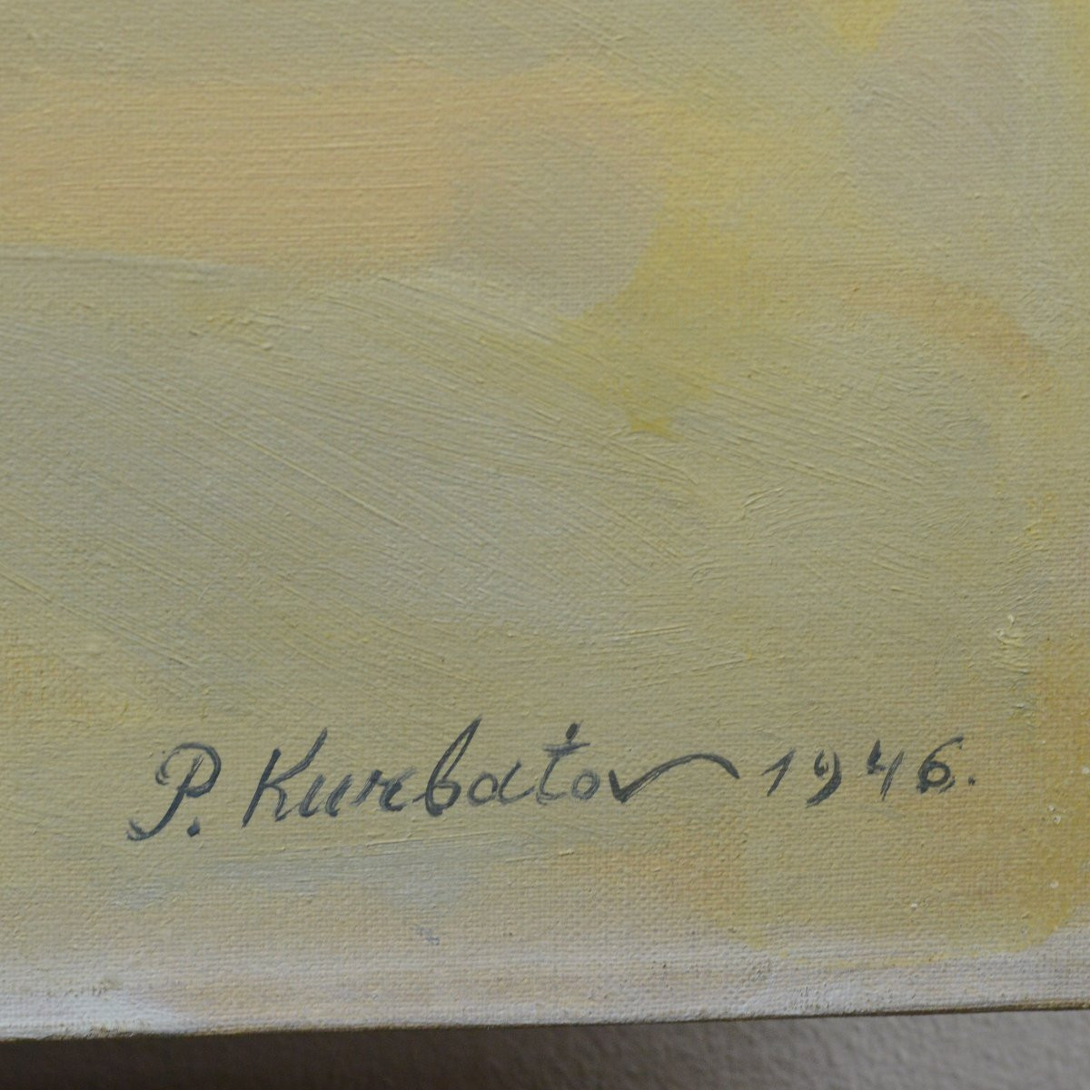 Peter Kurbatov 1946 Russian Oil Painting Winter Landscape Enigmatic Footprints-photo-2