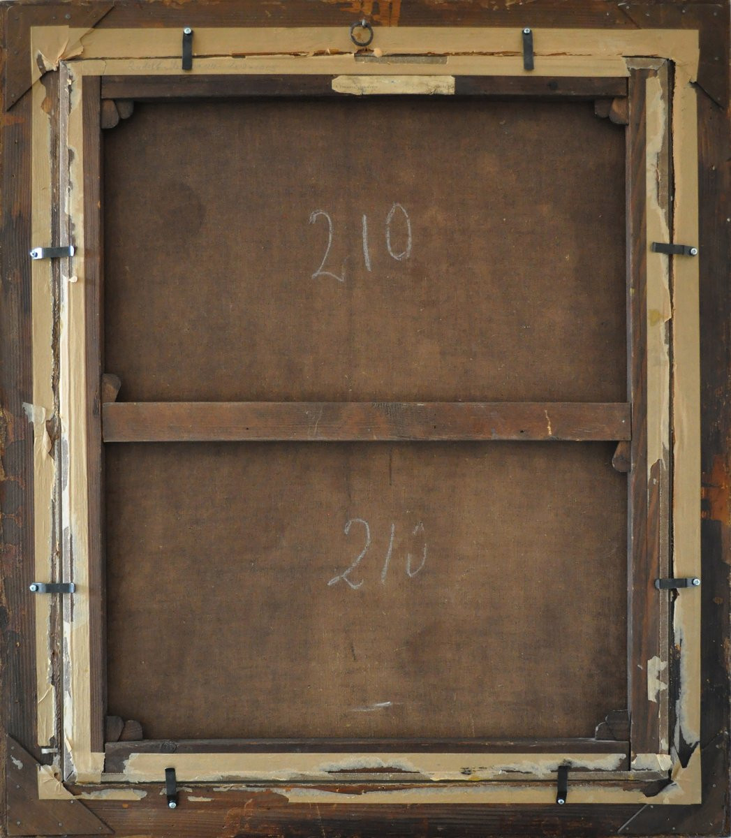 1890 Peinture Huile Romantique Britannique Allemande Scene Italienne Berger et Fille Signee-photo-5