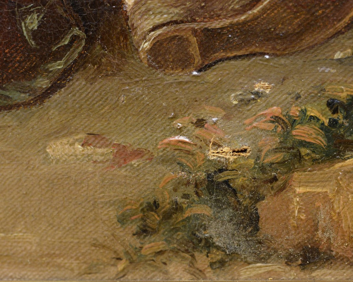 Portrait de Famille Peinture Huile XIXe Siecle Romantique Suedois Encadre-photo-4