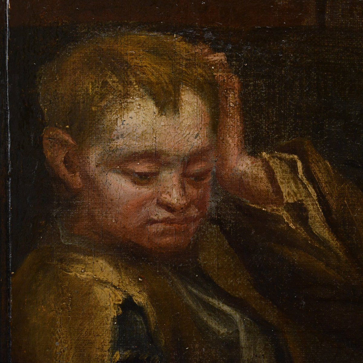 Maitre Ancien 17e Siecle Scene de Genre Baroque Huile sur Toile Joueurs de Des Rue-photo-3