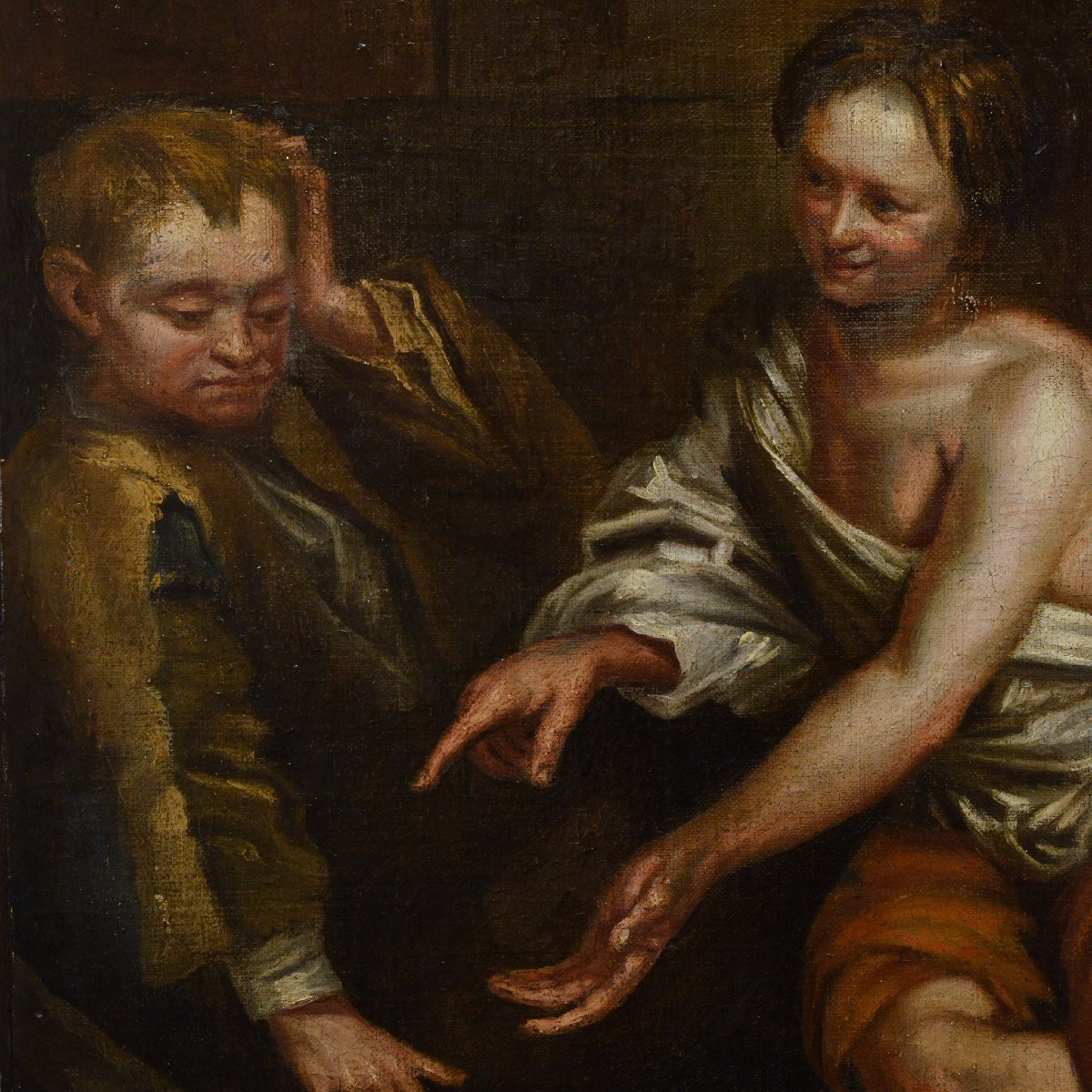 Maitre Ancien 17e Siecle Scene de Genre Baroque Huile sur Toile Joueurs de Des Rue-photo-4