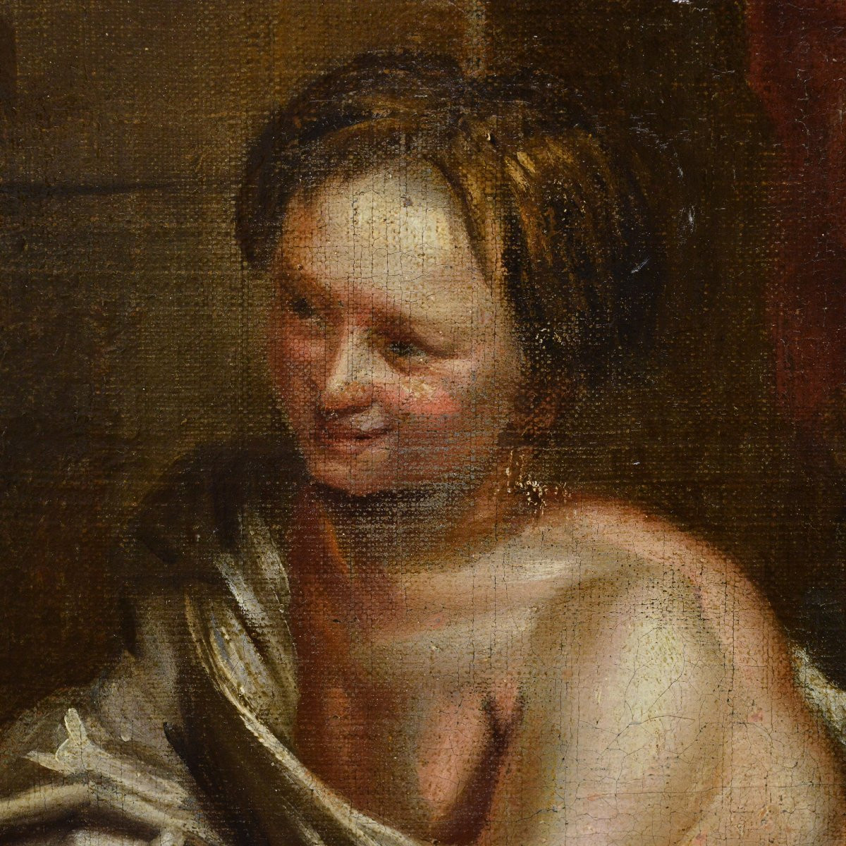 Maitre Ancien 17e Siecle Scene de Genre Baroque Huile sur Toile Joueurs de Des Rue-photo-1