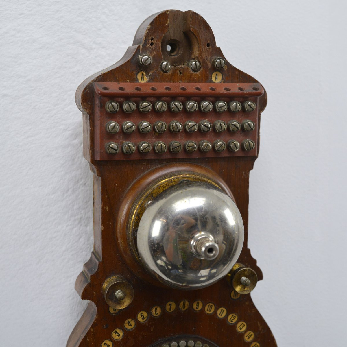 1907 Antique Ericsson HA100 Telephone Interphone Mural En Bois Standard-photo-3