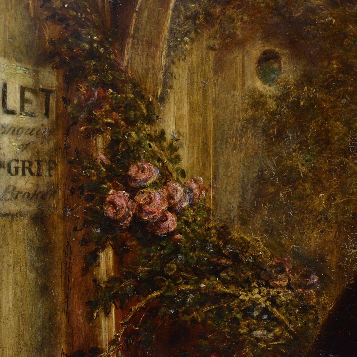 Peinture a l huile originale 19e siecle epoque victorienne scene encadree-photo-3