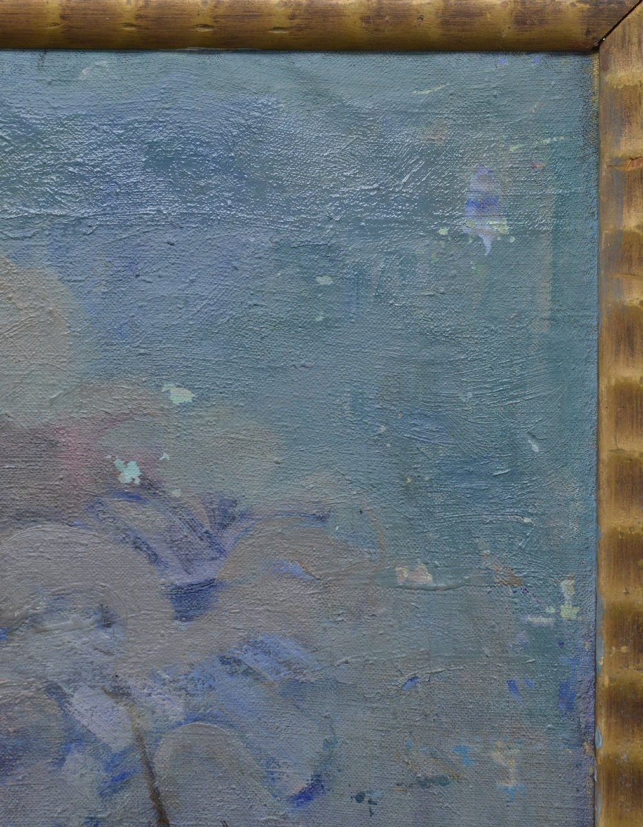 Early 20th C Antique Scandinavian Impressionist Seascape Oil Painting Sailboats-photo-3