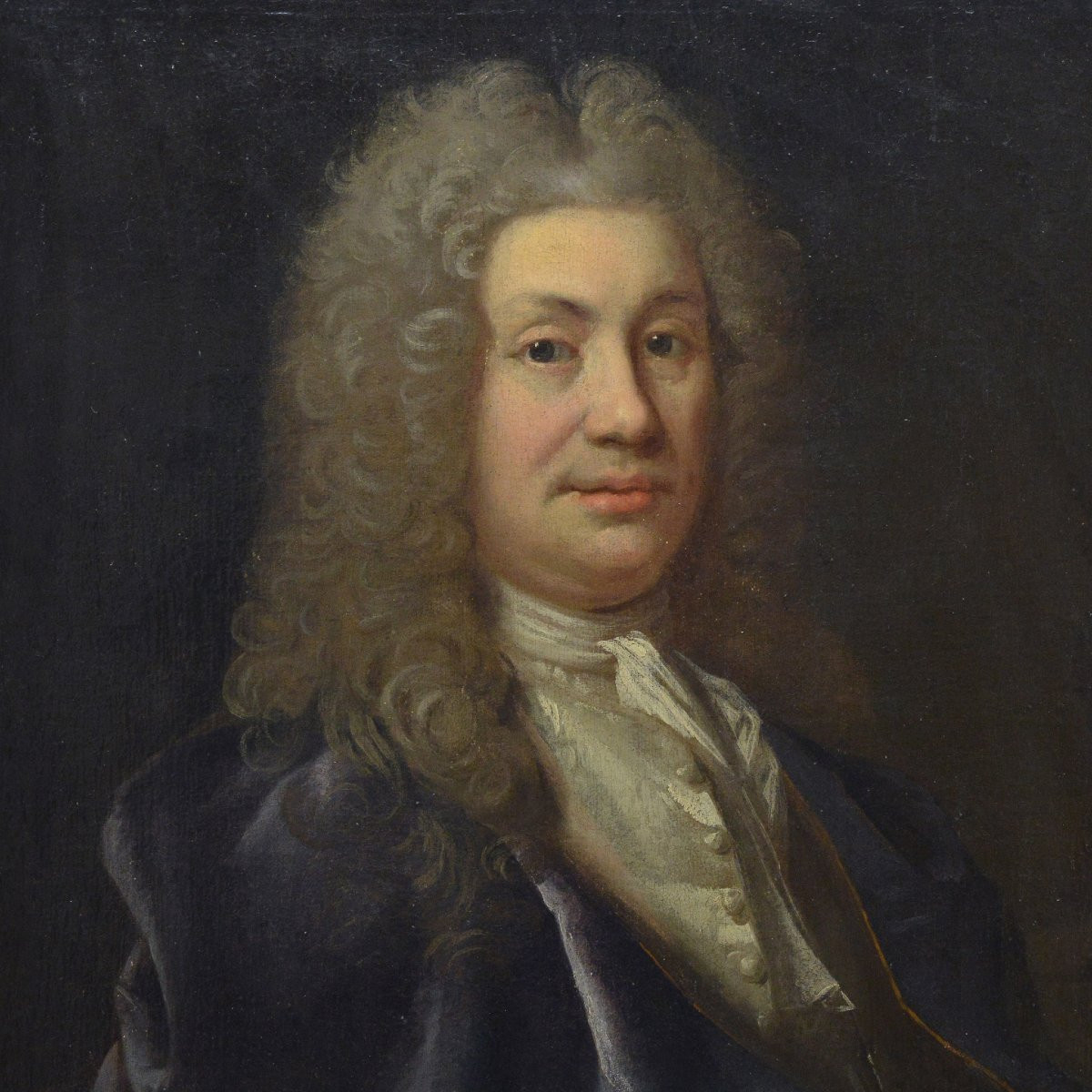 Early 18th Century European Baroque Portrait Of Noble Gentleman Oil Canvas-photo-3