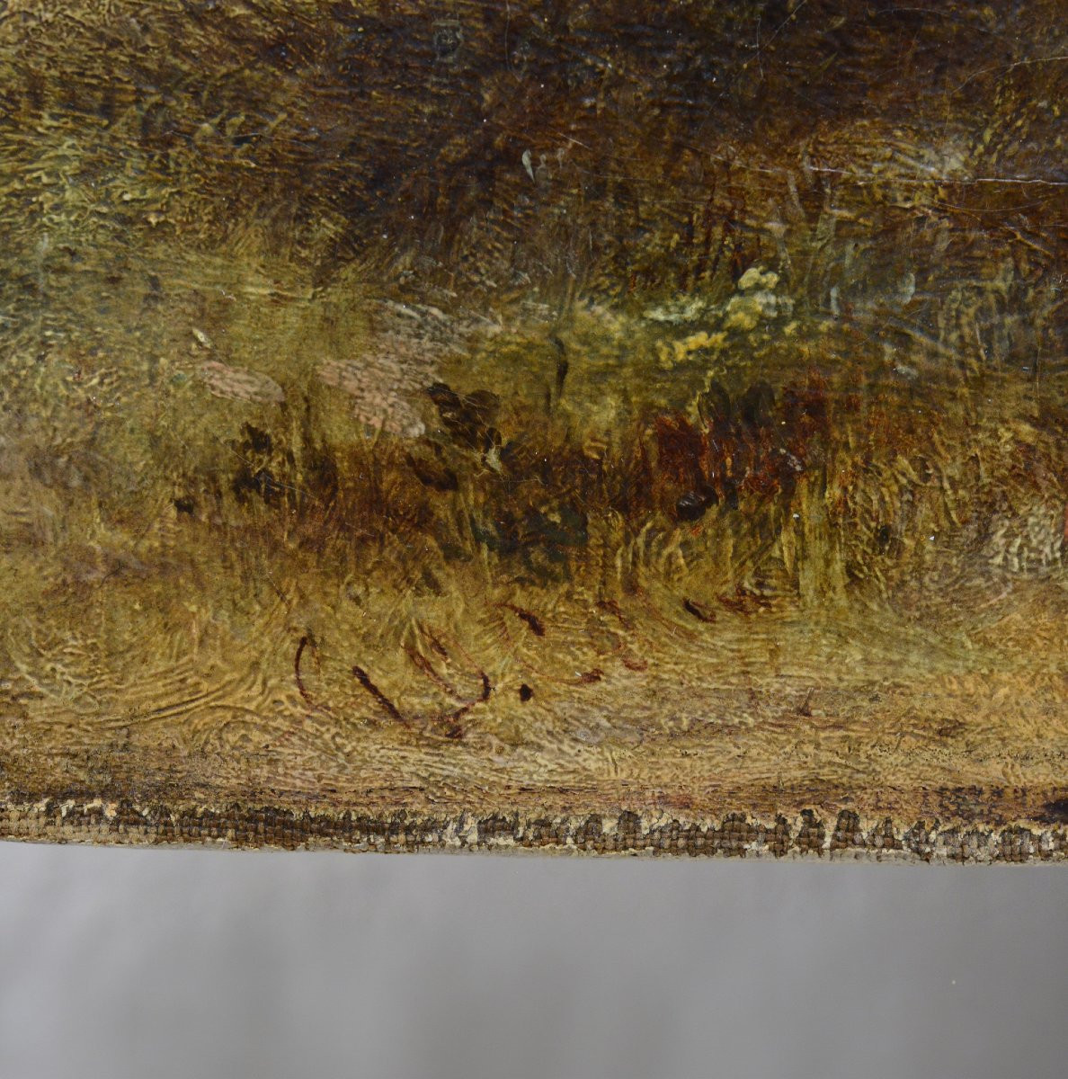 Milieu 19e Siecle Romantique Britannique Scene Cotiere Pecheurs Huile Sur Toile Signee-photo-4