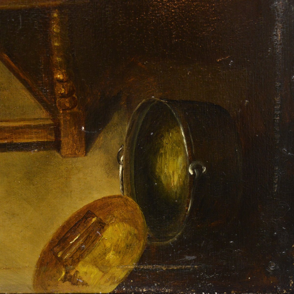 19e Siecle d apres van Brekelenkam Scene de Genre Hollandaise La Priere Huile Panneau-photo-3