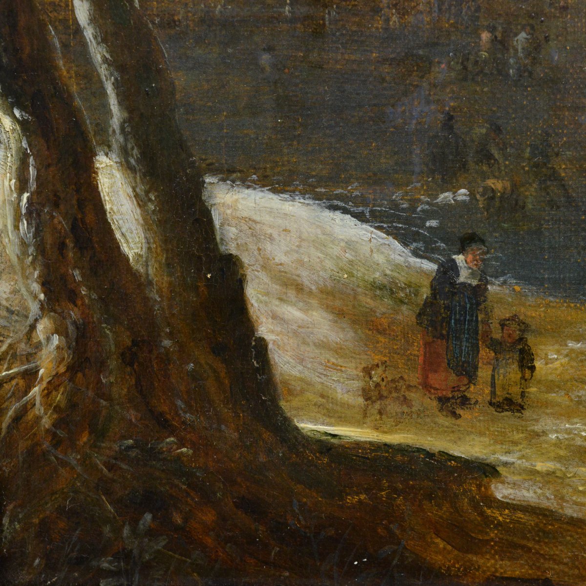 Peinture Huile XVIIe Baroque Capriccio Hiver Paysage Cercle Ruisdael Cadre-photo-4