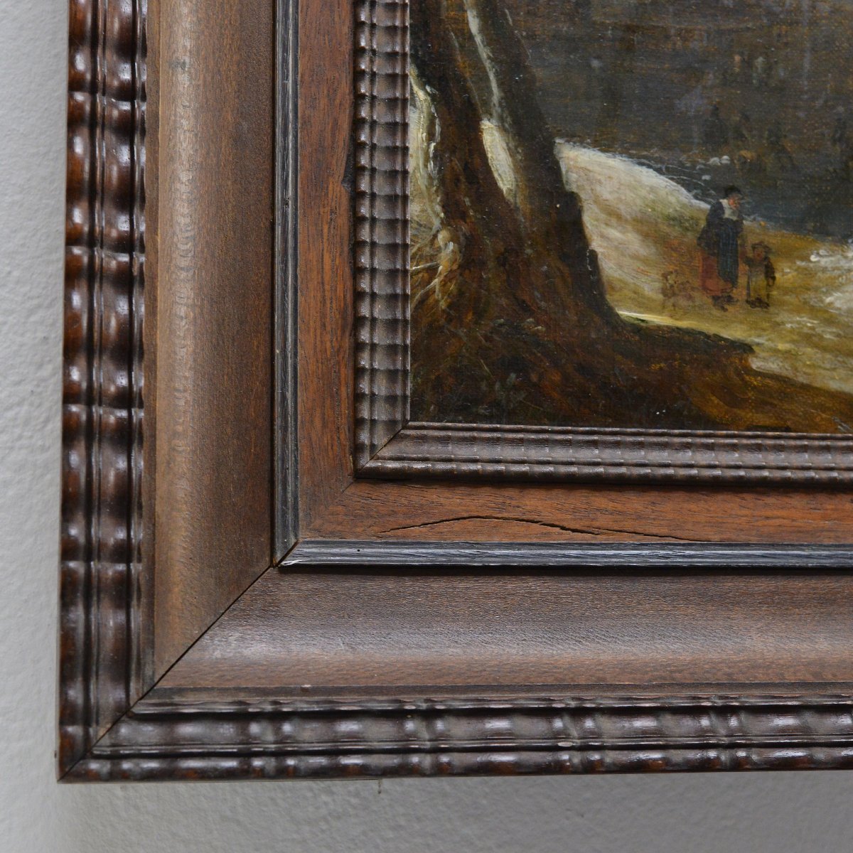 Peinture Huile XVIIe Baroque Capriccio Hiver Paysage Cercle Ruisdael Cadre-photo-8