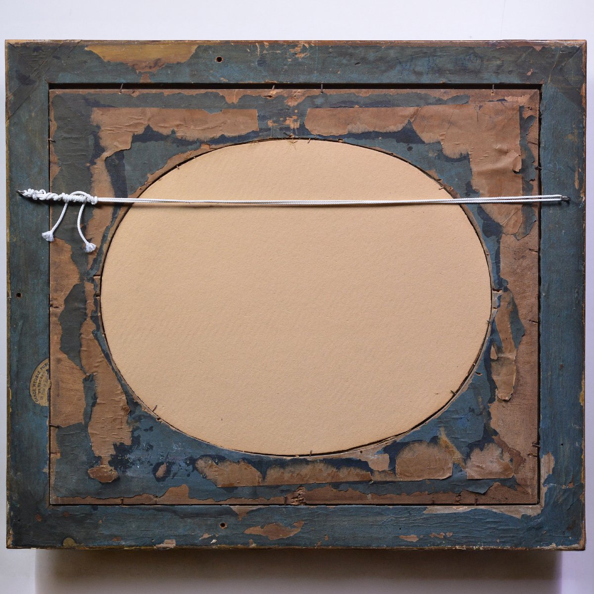 19th Century European Pastoral Milkmaid Reverse Glass Painting Gilt Tondo Frame-photo-3