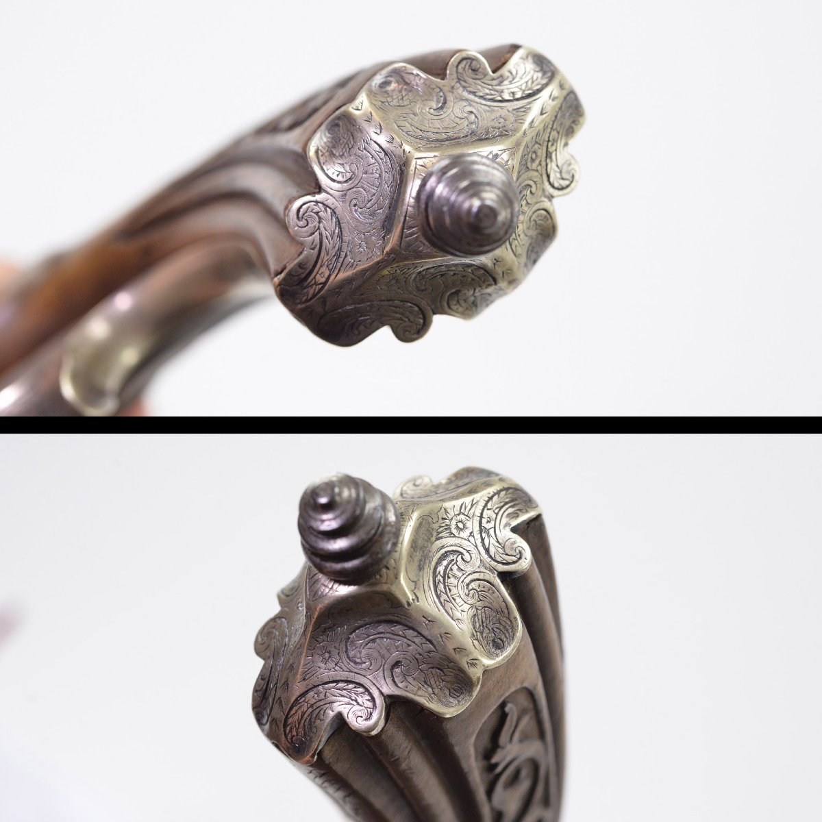19c Neo Rococo Dueling Pistols Pair Carved Wood Engraved Steel Liege Case-photo-3