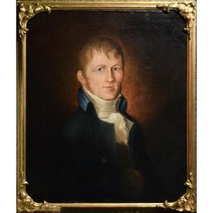 Portrait De Jeune Gentleman Par l'Américain Samuel Morse, Inventeur Du Code Télégraphique 19c