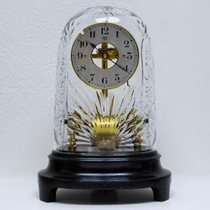 Horloge Bulle Electromagnetique Art Deco 1930 Dome Cristal Taille Suedois