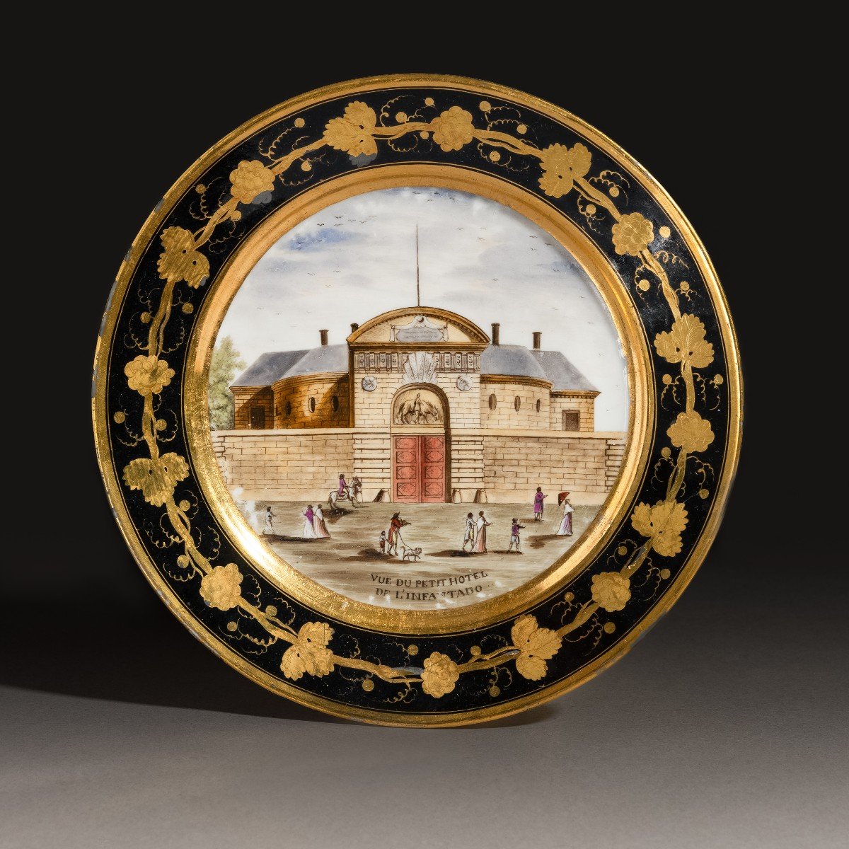 Darte Frères - assiette de table à décor topographique, époque Consulat, Empire