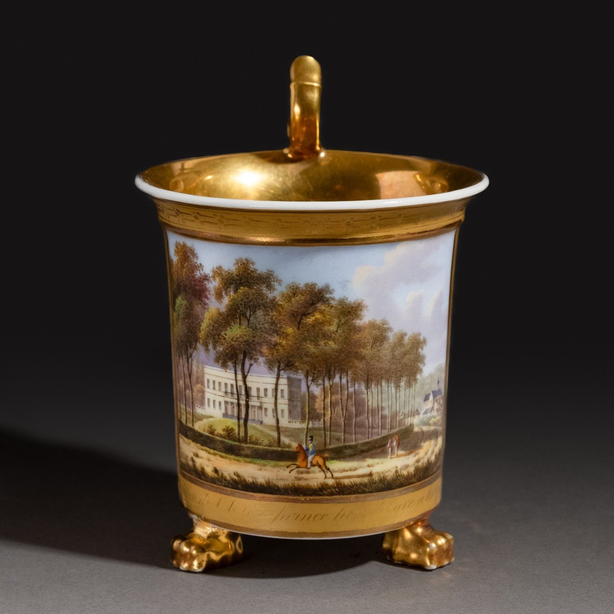 Faber à Bruxelles - grande tasse royale - vue topographique de Tervuren, vers 1823-photo-4