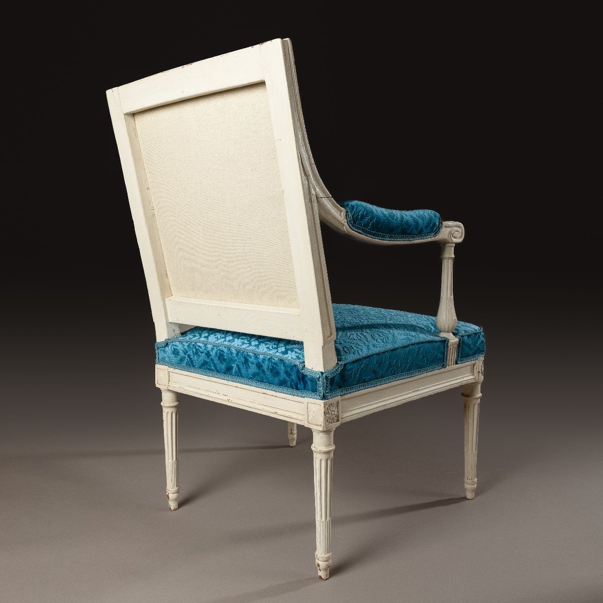 Georges Jacob, Master In 1765 - Armchair à La Reine In Lacquered Beech And Silk Velvet-photo-4