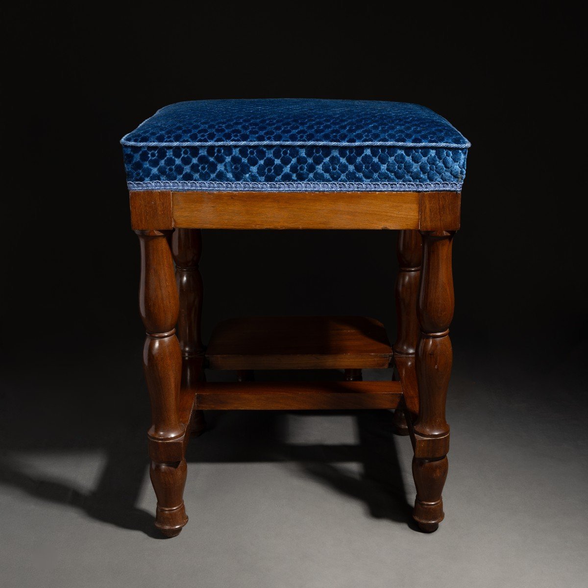 Balny Jeune - System Library Stool Circa 1810 - Mahogany And Silk Velvet-photo-4