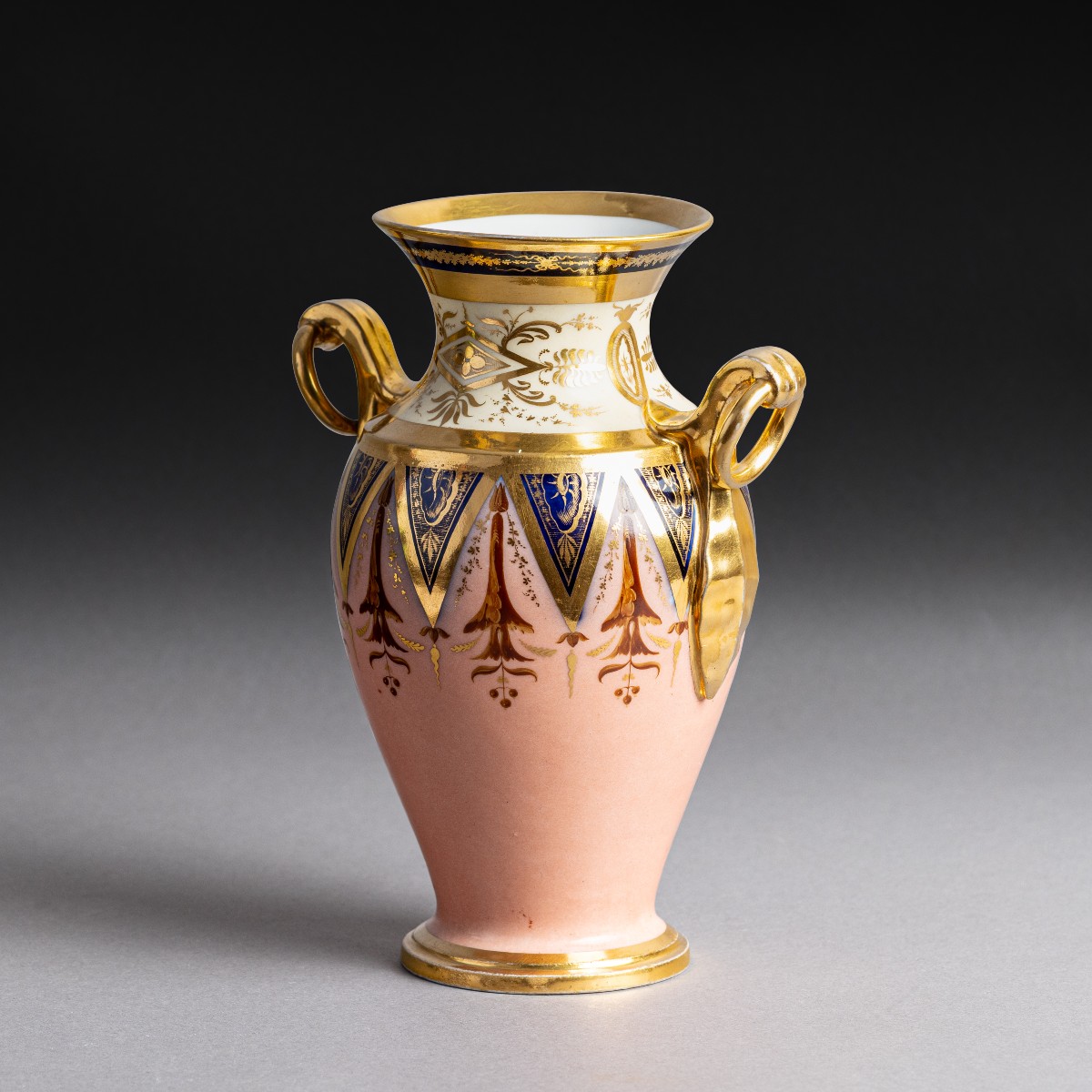Manufacture de Halley, vers 1800 - rare vase balustre à décor "arabesque" - Consulat, Empire