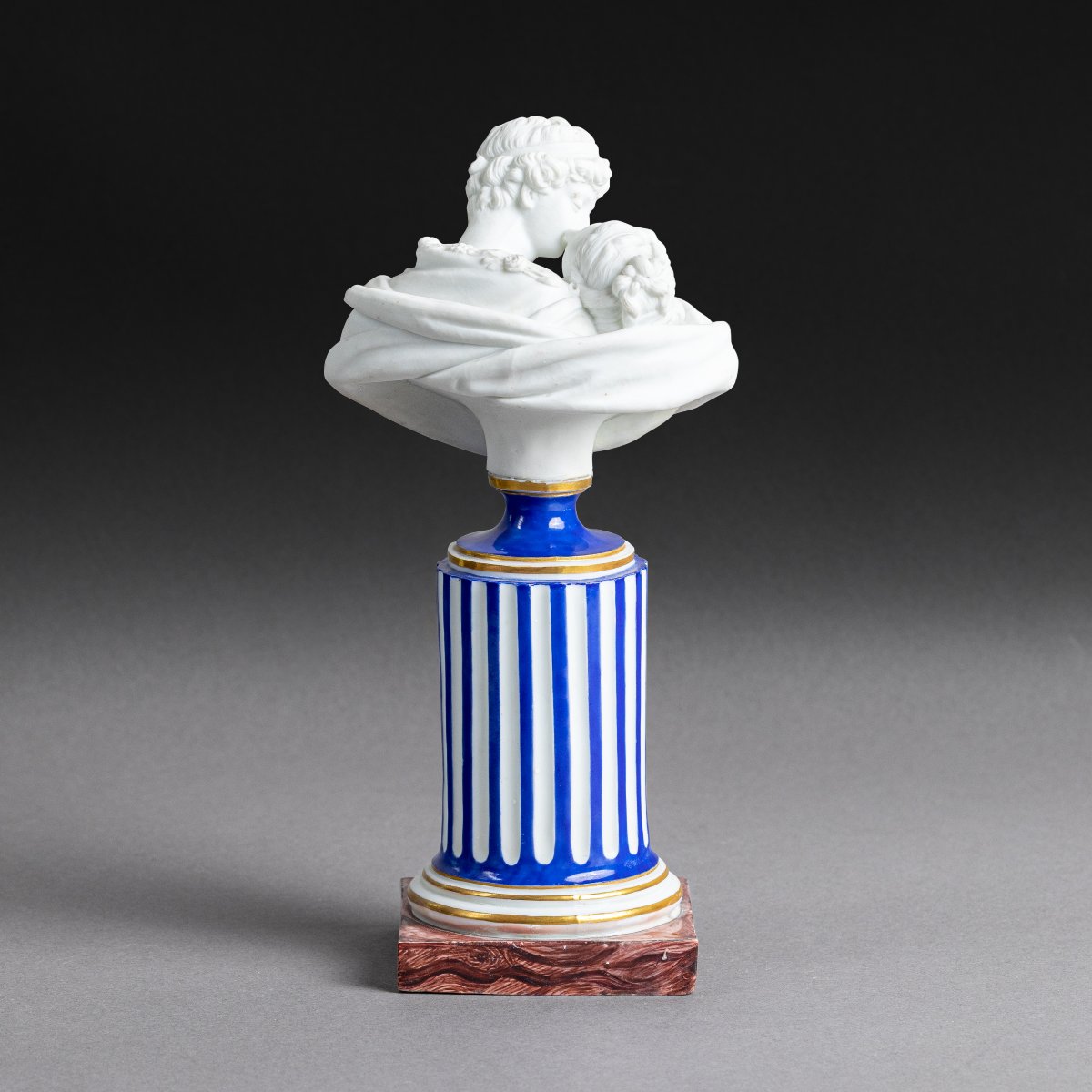 Niderviller, Comte de Custine, d'après Houdon, vers 1780 - Le baiser, buste en biscuit -photo-4