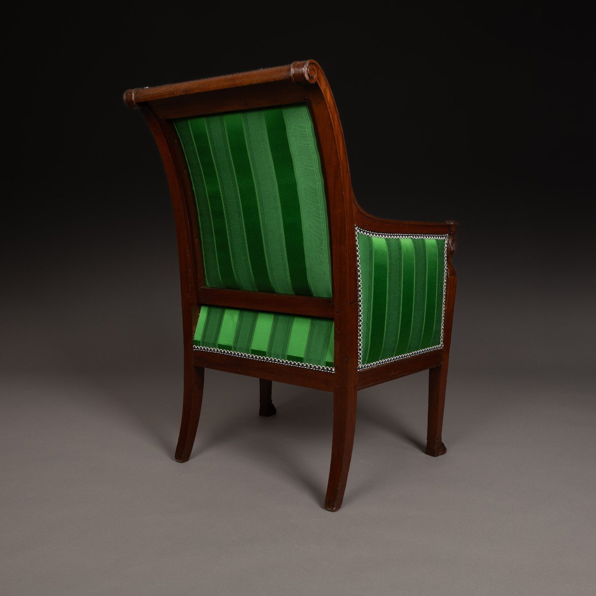 Paris, époque Consulat, Empire - bergère en acajou, retour d'Egypte - soie Prelle-photo-2