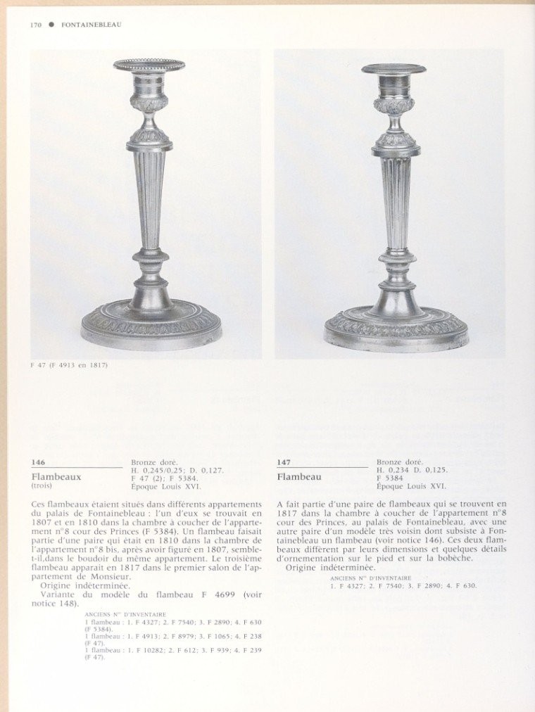 Paris, Circa 1800 - Pair Of Large Candlesticks, Gilt Bronze Torches - Galle Or Ravrio-photo-4