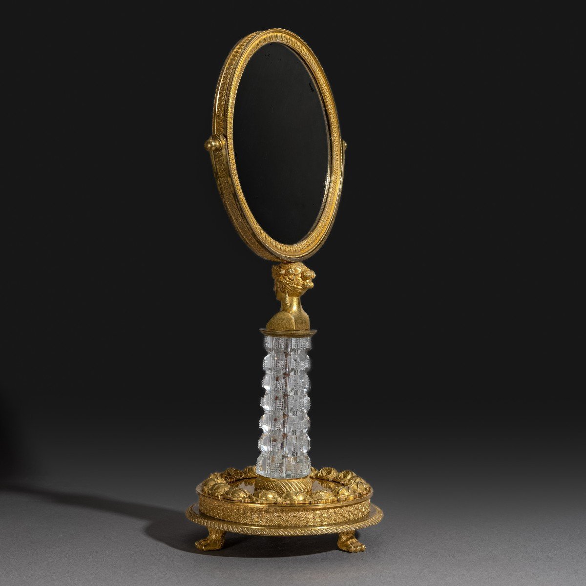 Paris, vers 1820 - miroir de table ou psyché - cristal et bronze à l'ormoulu-photo-8
