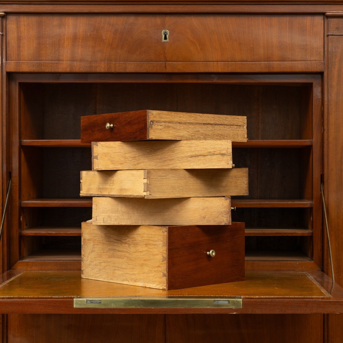 Jean Antoine Bruns - Mahogany Princely Secretary Desk - Delivered To Chantilly In 1816-photo-2