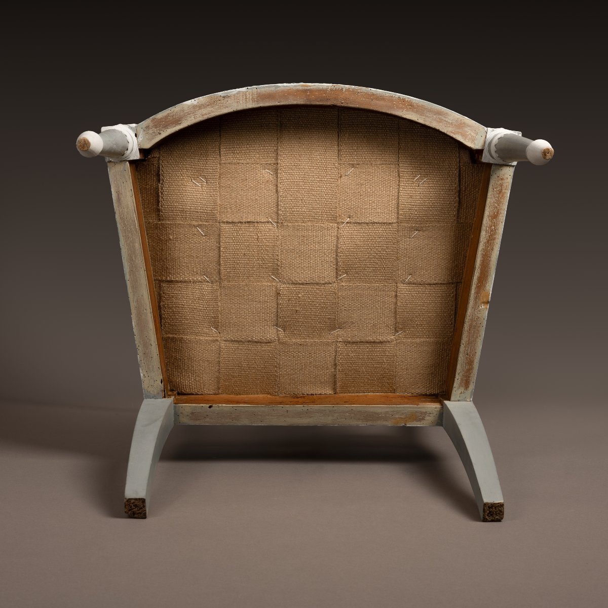 Jacob Frères - fauteuil Directoire à dossier repercé - bois peint et tissu en crin-photo-6