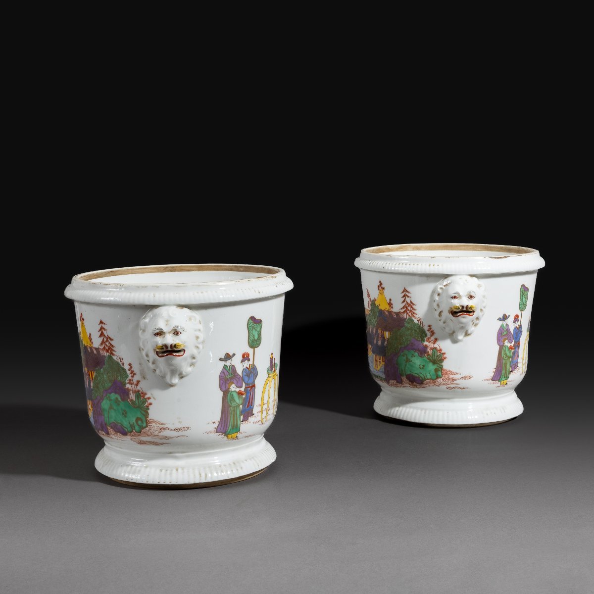 Samson - paire de seaux à bouteilles en porcelaine ''kakiemon'' imitant St Cloud-photo-2