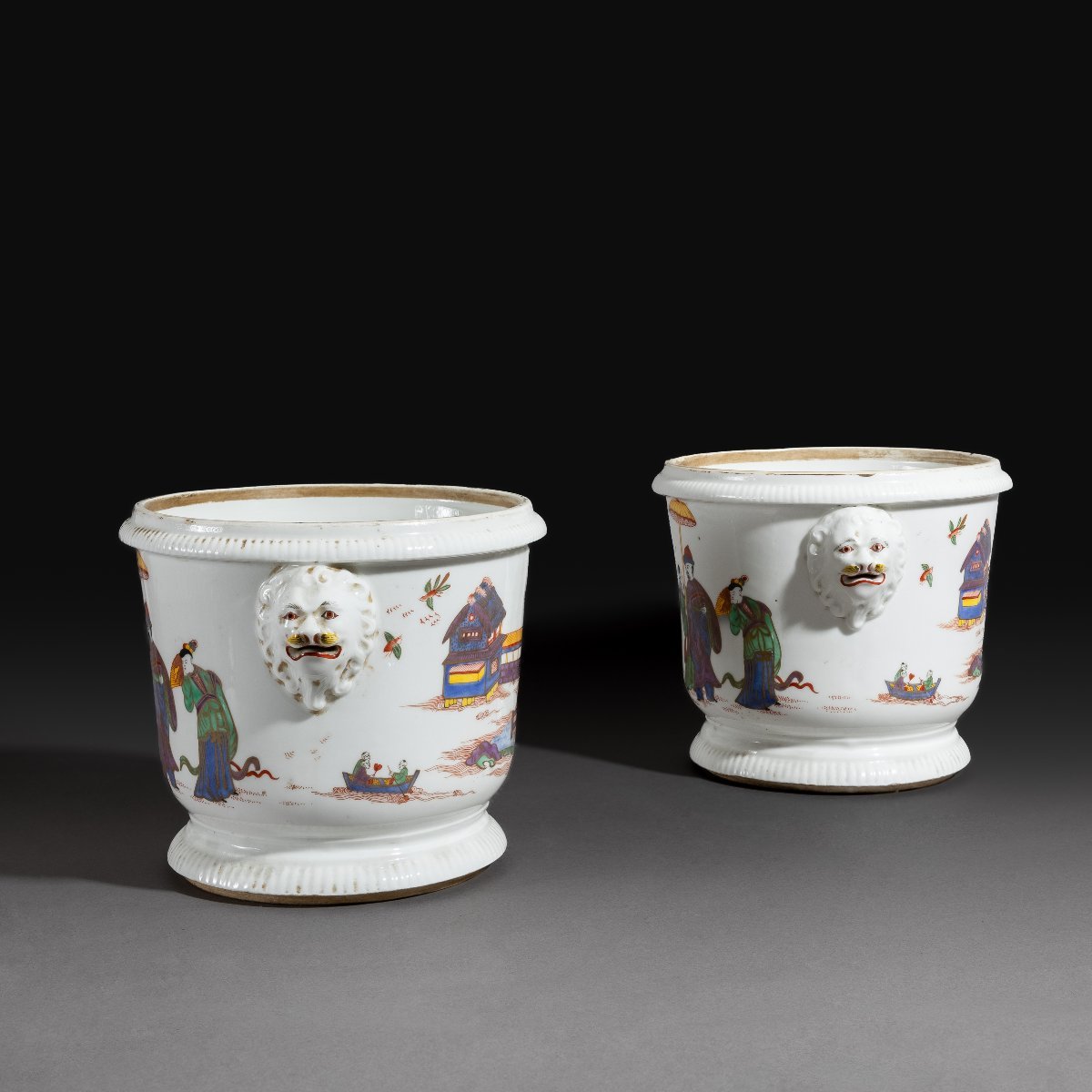 Samson - paire de seaux à bouteilles en porcelaine ''kakiemon'' imitant St Cloud-photo-3
