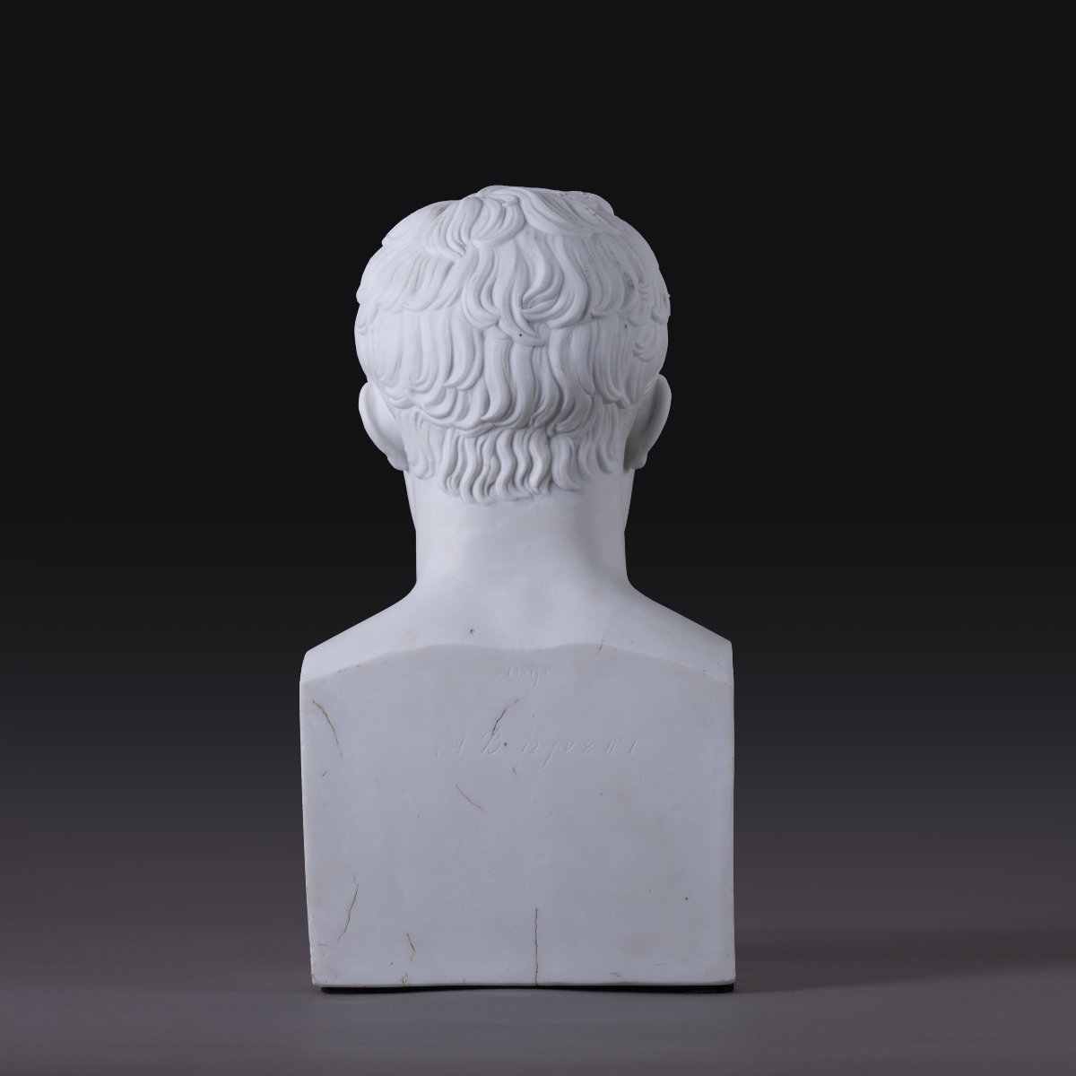 Manufacture Impériale de Sèvres, 1808 - buste de Napoléon d'ap. Chaudet - 2nde grandeur, biscui-photo-1