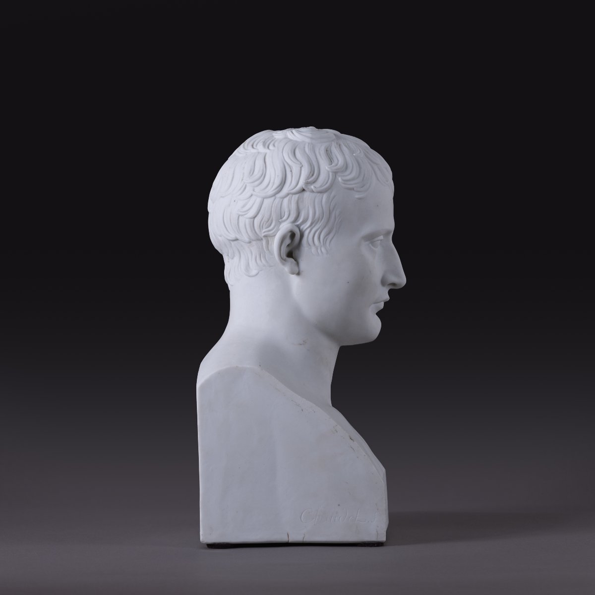 Manufacture Impériale de Sèvres, 1808 - buste de Napoléon d'ap. Chaudet - 2nde grandeur, biscui-photo-3