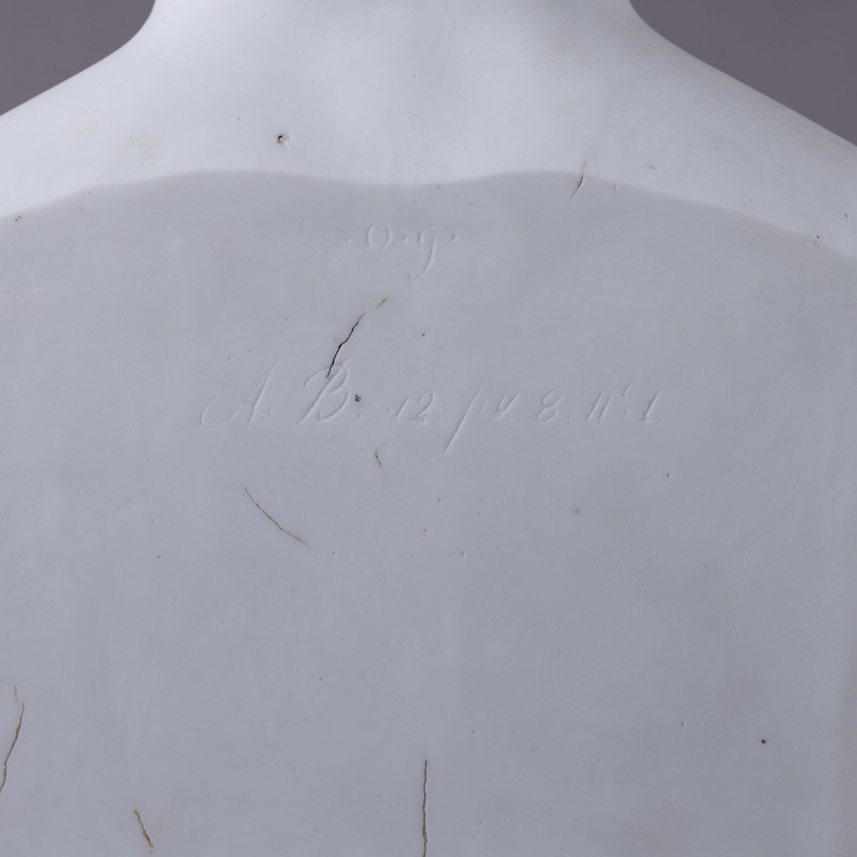 Manufacture Impériale de Sèvres, 1808 - buste de Napoléon d'ap. Chaudet - 2nde grandeur, biscui-photo-5