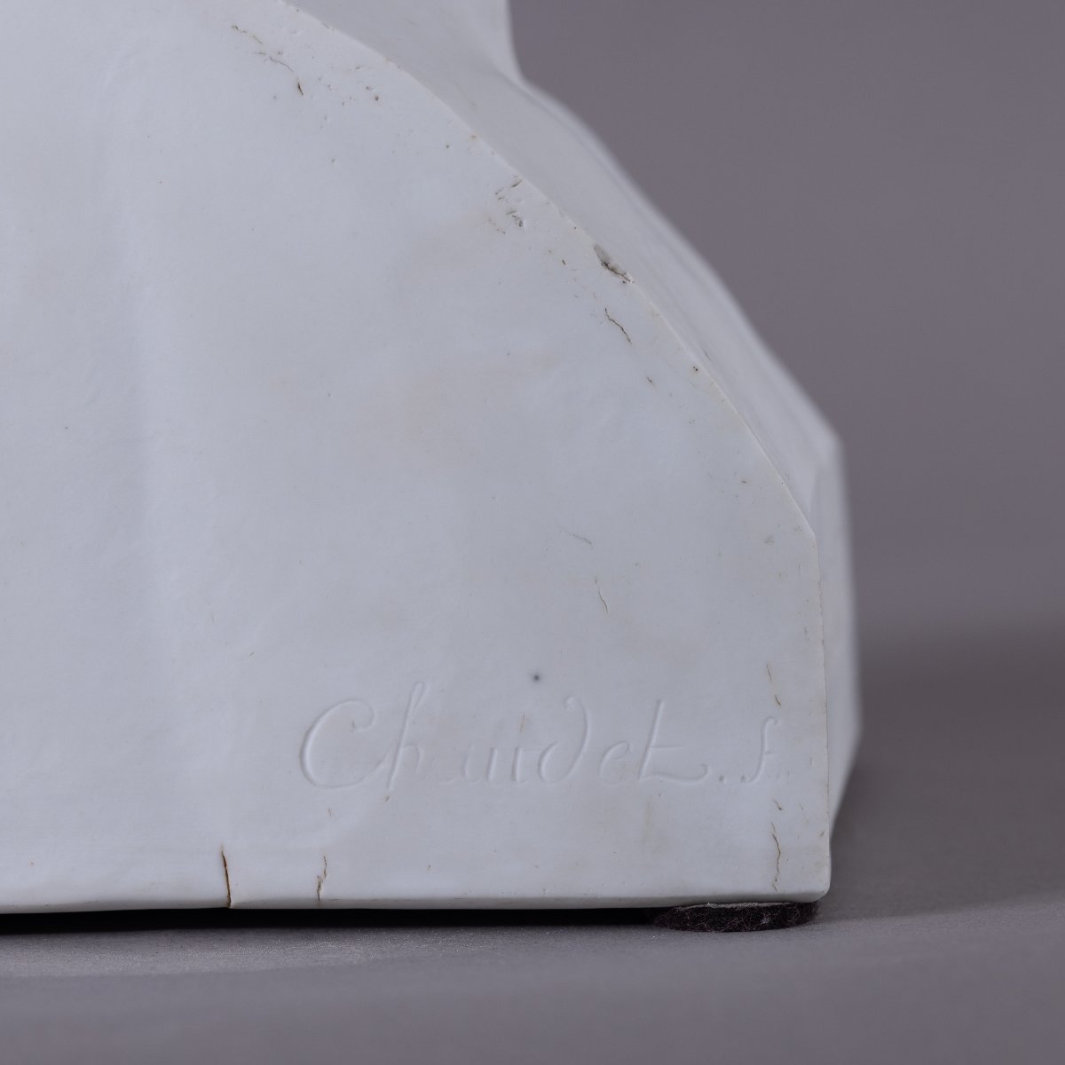 Manufacture Impériale de Sèvres, 1808 - buste de Napoléon d'ap. Chaudet - 2nde grandeur, biscui-photo-6