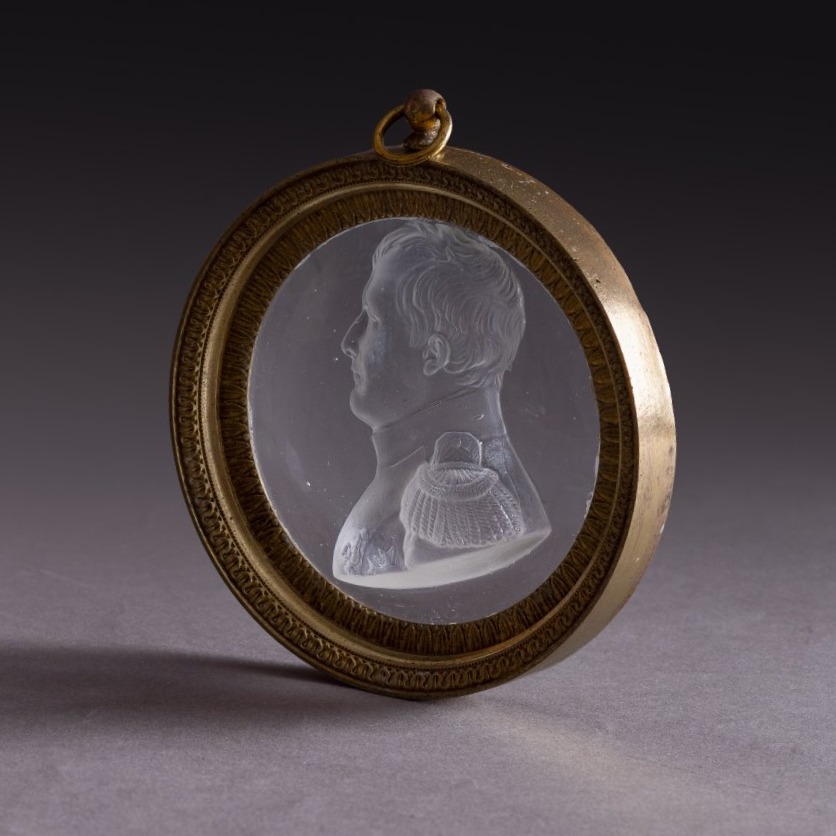 Paris, retour des Cendres - rare médaillon en verre moulé de Napoléon d'après Andrieu-photo-3