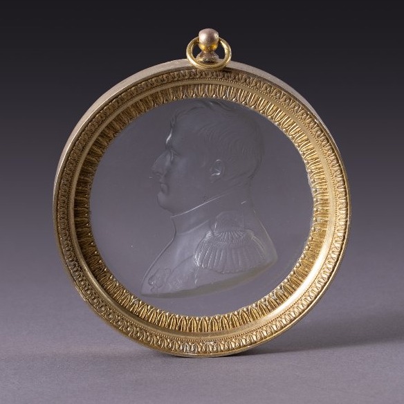 Paris, retour des Cendres - rare médaillon en verre moulé de Napoléon d'après Andrieu