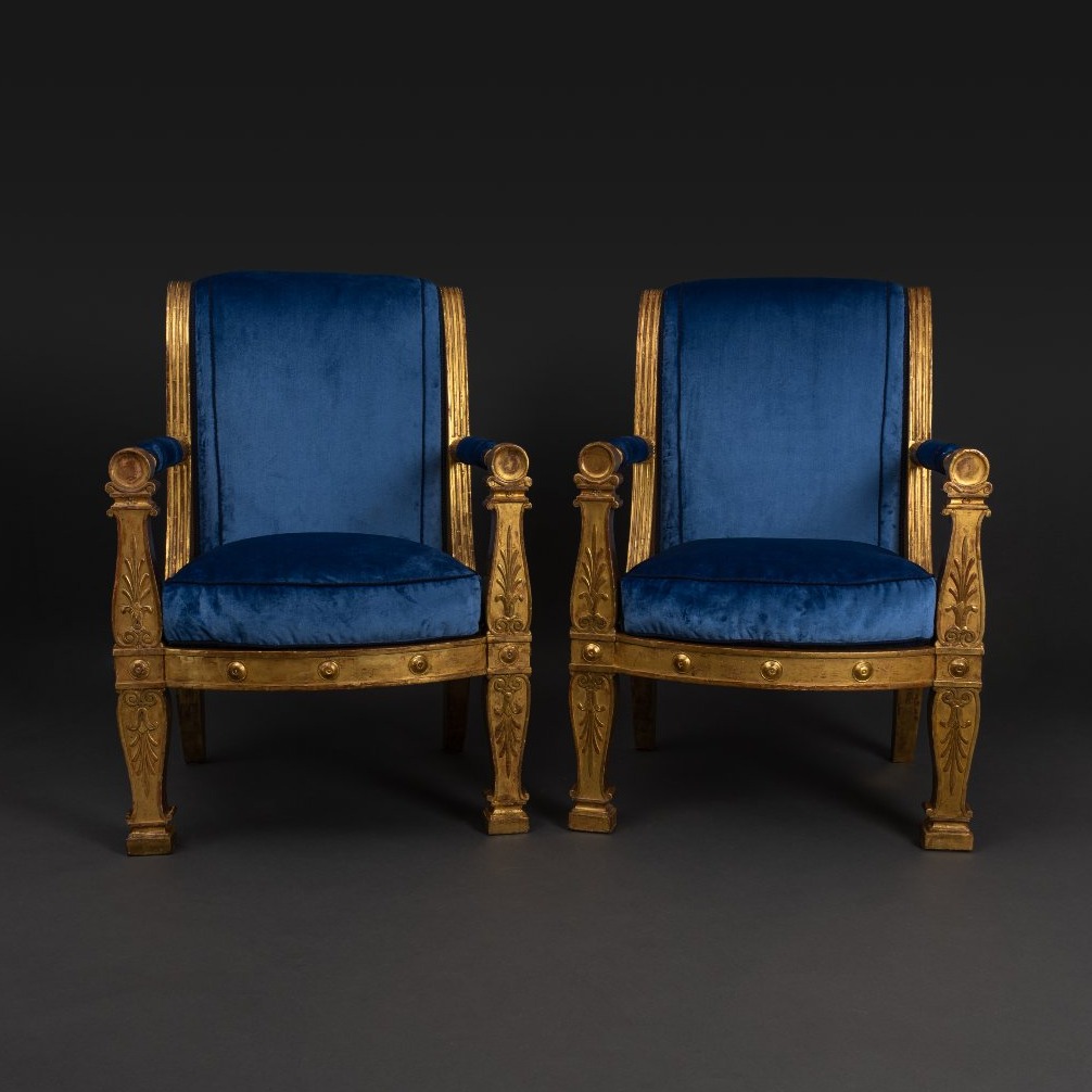 Jacob Desmalter, Percier Fontaine - Pair Of Ceremonial Armchairs Delivered For Louis Bonaparte-photo-3